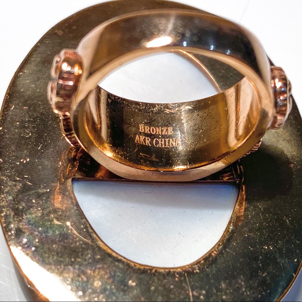 Amy Kahn Russell Bronze Ring with Hand-painted Oval Floral Center, Oversized - Picture 12 of 15